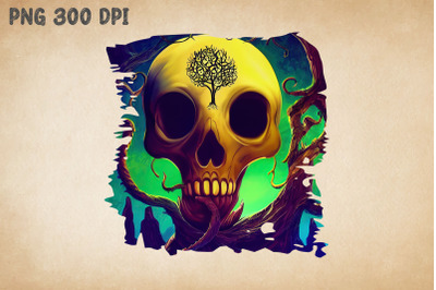 Skull And Tree Art