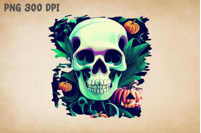 Skull And Pumpkin