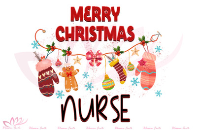 Merry Christmas Nurse Sublimation