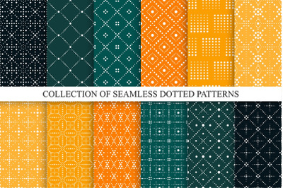 Colorful ornamental dotted patterns