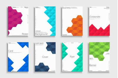 Color geometric business posters
