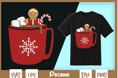 Hot Cocoa with Cookies and Mashmallow