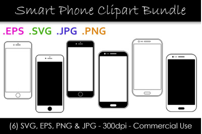Smart Phone Vector Graphics - Cell Phone Silhouettes