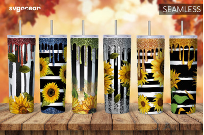 Sunflower Tumbler Sublimation | Skinny 20 oz | Tapered | Straight