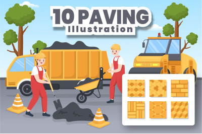 10 Road Construction or Paving Illustration