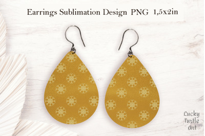 Christmas snowflakes teardrop earrings sublimation design