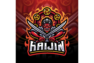 Raijin esport mascot logo design