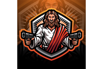 Jesus gunner esport mascot logo design