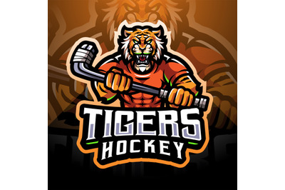 Tigers hockey sport mascot logo