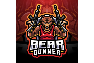 Bear gunner esport mascot logo