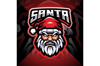 Santa head esport mascot logo design