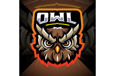 Owl head esport mascot logo design