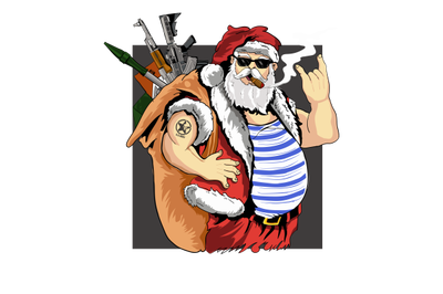 Santa is Back from War Vector Illustration