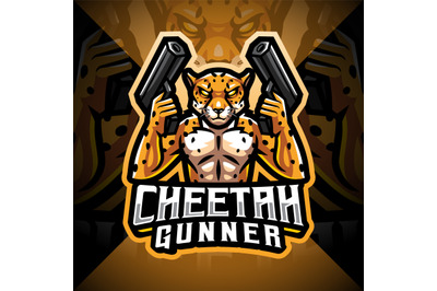 Cheetah gunner esport mascot logo