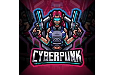 Cyberpunk esport mascot logo design