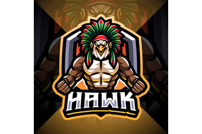 Hawk esport mascot logo design