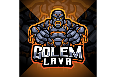 Golems lava esport mascot logo design