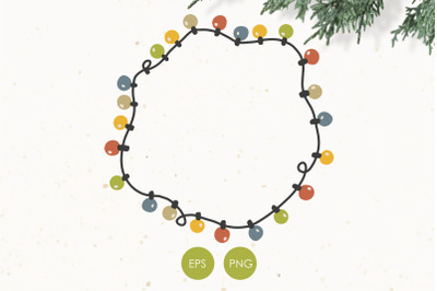 Winter light crown PNG, Garland Png, Christmas decoration Png