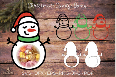 Christmas Candy Dom svg | 3d Snowman Paper candy ornament