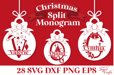 Round Christmas Monogram SVG Pack