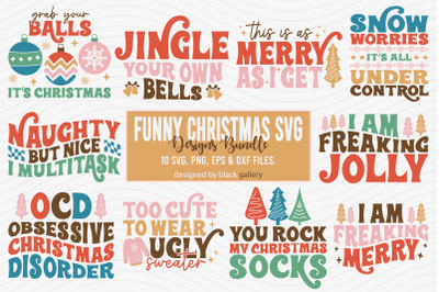 Funny Christmas Quotes SVG Bundle