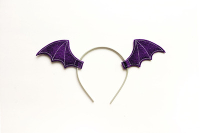 Halloween Bat Wing ITH Headband Slider | Applique Embroidery