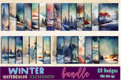 Watercolor Background for Winter Bundle