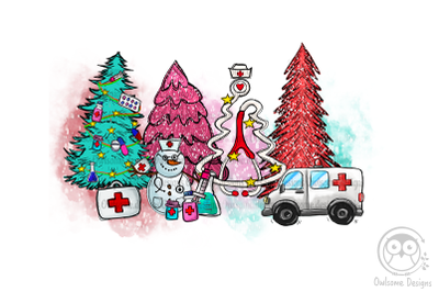 Nurse Christmas Tree PNG Sublimation