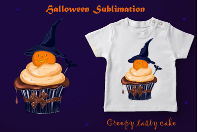 Halloween Sublimation creepy tasty cake Cute Halloween PNG