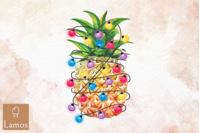 Christmas Fruits With Light Pineapple