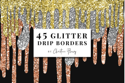 45 Glitter Drip Borders