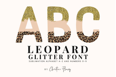 Glitter Leopard Sublimation Font