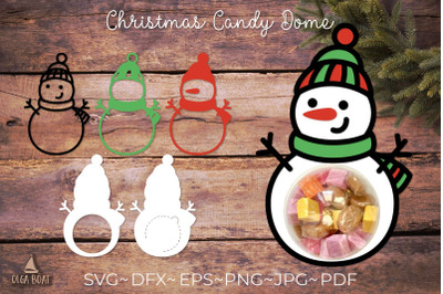 Christmas Candy Dom svg | 3d Snowman Paper candy ornament