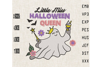 Little Miss Halloween Queen Hippie Embroidery