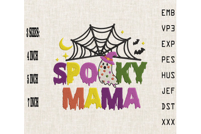 Spooky Mama Hippie Halloween Embroidery