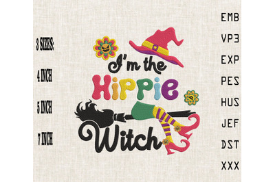 I&#039;m the Hippie Witch Happy Halloween Embroidery