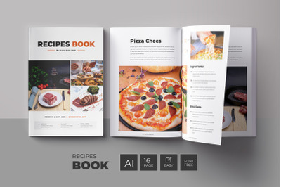 Recipe Book or Cookbook Template Design