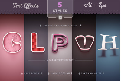 Set 5 Love Editable Text Effects, Font Styles