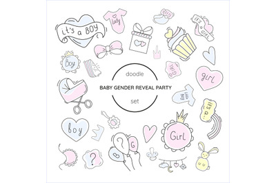 Baby gender reveal party set