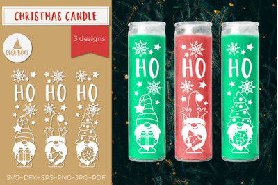 Christmas Gnomes Ho Ho Ho | Dollar tree Christmas candle svg