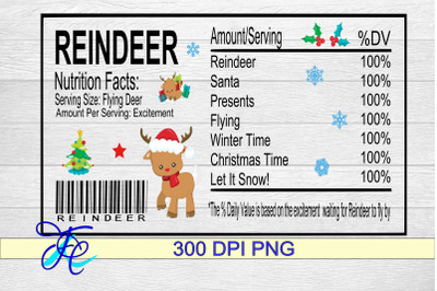 Reindeer Nutrition Label