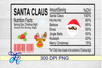 Santa Claus Nutrition Label aa