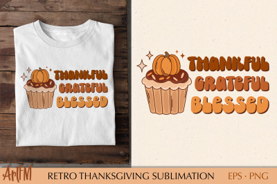 Retro Thanksgiving Sublimation Print | Retro Fall PNG