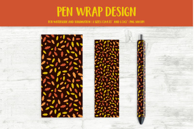 Fall Oak Leaves Pen Wrap Sublimation or Waterslide PNG