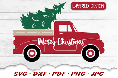 Christmas Truck SVG | Merry Christmas SVG | Red Truck SVG