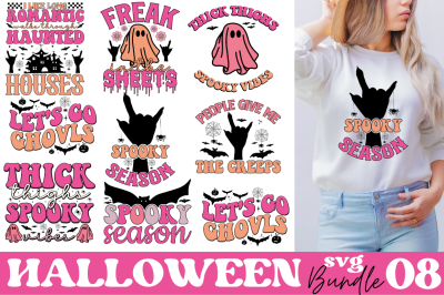 Pink Retro Halloween SVG Bundle