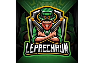 Leprechaun gunner esport mascot logo design