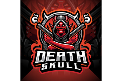 Death skull gunner esport mascot logo design