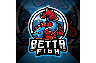 Betta fish esport mascot logo