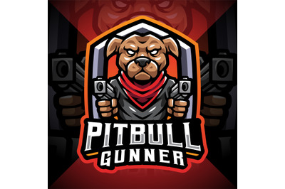 Pitbull gunner esport Mascot Logo